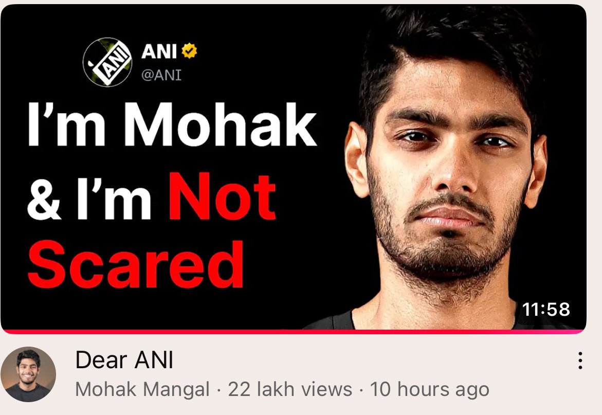 Mohak Mangal and ANI Controversy.